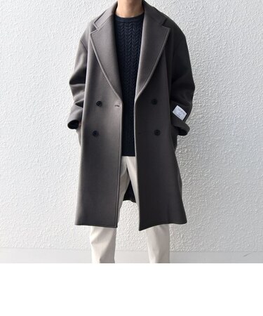 SHIPS any: PURE WOOL MELTON ダブル チェスターコート◇