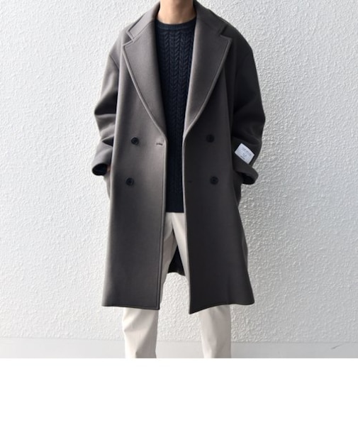 SHIPS any: PURE WOOL MELTON ダブル チェスターコート◇