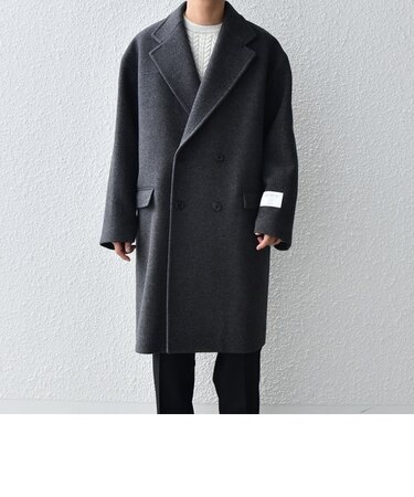 SHIPS any: PURE WOOL MELTON ダブル チェスターコート◇