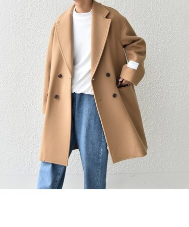 SHIPS any: PURE WOOL MELTON ダブル チェスターコート◇