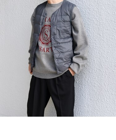 【WEB限定】SHIPS any: ナイロン ダウン ミックス 中綿 インナー ベスト◇