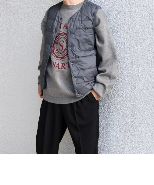 【WEB限定】SHIPS any: ナイロン ダウン ミックス 中綿 インナー ベスト◇