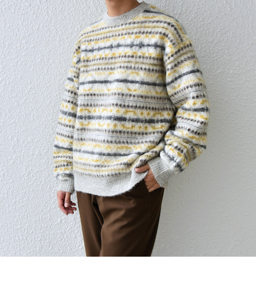 SHIPS any :〈手洗い可能〉フェアアイル シャギー クルーネック ニット