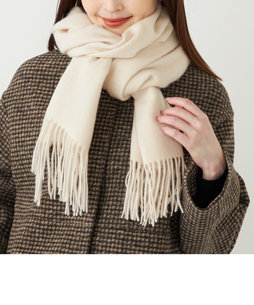 SHIPS Colors:〈手洗い可能〉 ウール ソリッド ストール