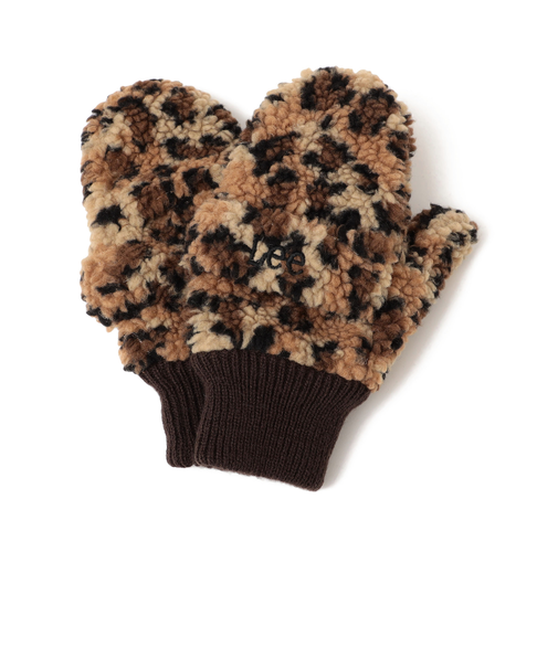 LEE: レオパード ボア ミトン グローブ<KIDS>