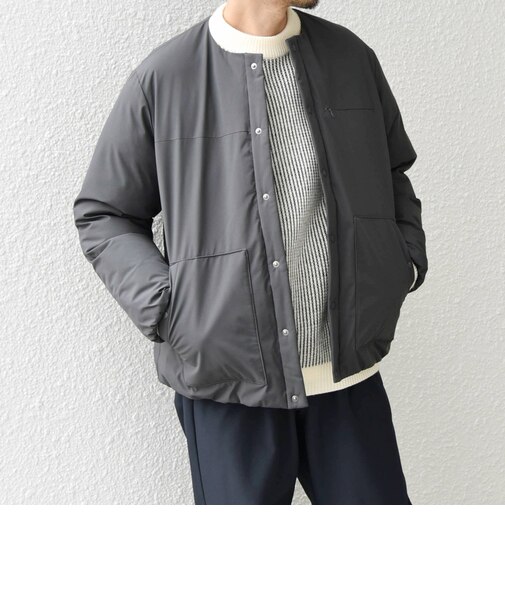 SHIPS any: 〈撥水・防風等〉多機能 リップストップ 中綿  ノーカラー ブルゾン◇
