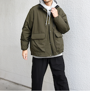 SHIPS any:〈撥水・防風等〉多機能 中綿 2トーン スタンド ブルゾン◇