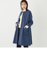 SHIPS Colors: ウール バックプリーツ ノーカラーコート
