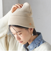 ロゴ 刺しゅう ニット キャップ
