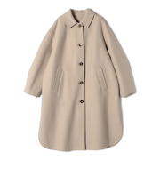 SHIPS Primary Navy Label:メルトン リバー ステンカラー コート