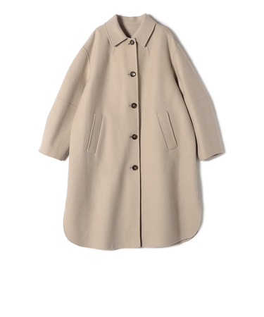 SHIPS Primary Navy Label:メルトン リバー ステンカラー コート