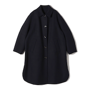 SHIPS Primary Navy Label:メルトン リバー ステンカラー コート