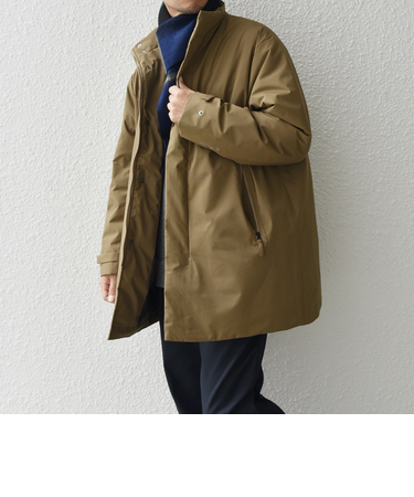 SHIPS any: 〈撥水・防風等〉多機能 スタンドカラー ダウン ミドル コート◇