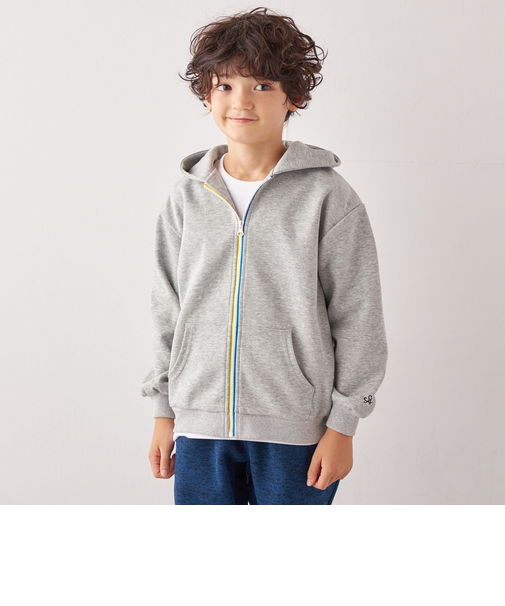 SHIPS any:〈洗濯機可能〉ワンポイント 刺繍 ポンチ ジップ パーカー <KIDS>◆