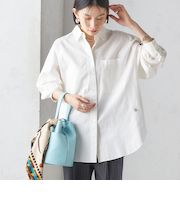 《一部追加予約》〈洗濯機可能〉ピン オックス 刺繍 シャツ