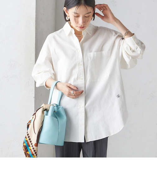 《一部追加予約》〈洗濯機可能〉ピン オックス 刺繍 シャツ