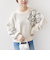 【WEB限定】〈手洗い可能〉ジャカード フラワー ニット プルオーバー
