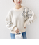 【WEB限定】〈手洗い可能〉ジャカード フラワー ニット プルオーバー