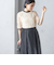 〈結婚式・パーティ〉kaene:エンブロイダリー ミックス ワンピース