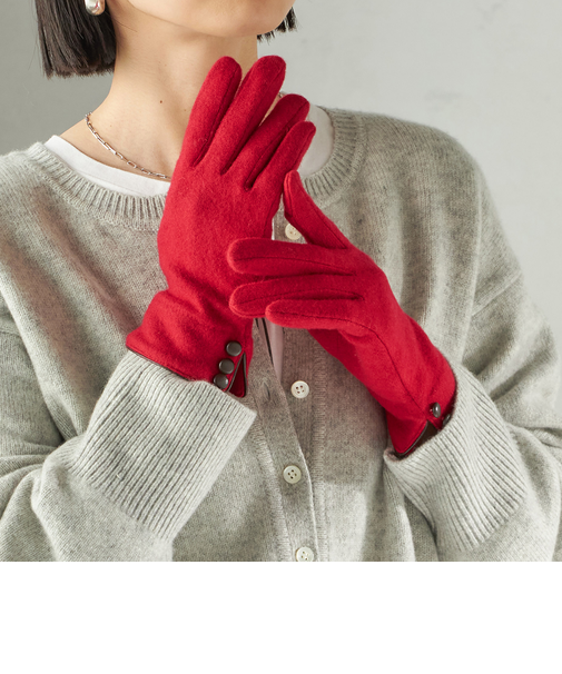 《一部追加予約》カシミヤ ミックス ジャージ グローブ