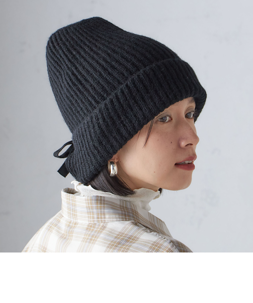 2WAY リボン ニット キャップ