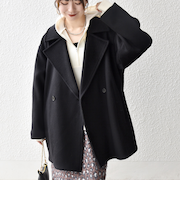 【WEB限定】SHIPS any: ウール コクーン テーラード ショート コート 25AW