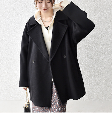 【WEB限定】SHIPS any: ウール コクーン テーラード ショート コート 25AW