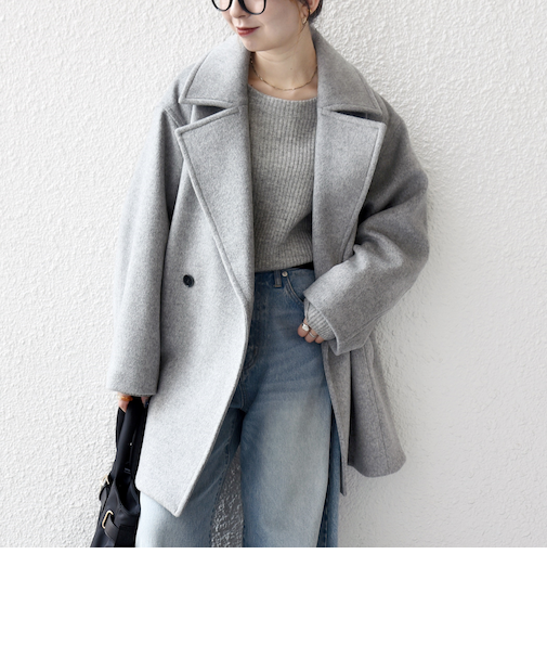 【WEB限定】SHIPS any: ウール コクーン テーラード ショート コート 25AW