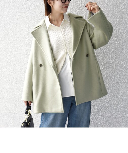 《一部追加予約》【WEB限定】PURE WOOL コクーン テーラード ショート コート 26AW