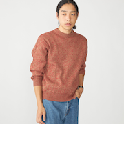 SHIPS:〈手洗い可能〉メランジ 畦編み クルーネック ニット