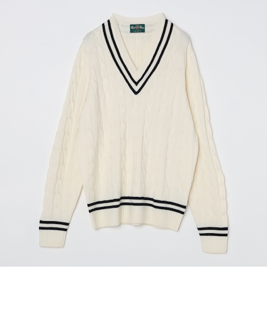 ALANPAINE: 7ゲージ クリケット ケーブル ニット