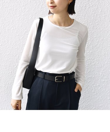 シアー トリコット ロングスリーブ TEE