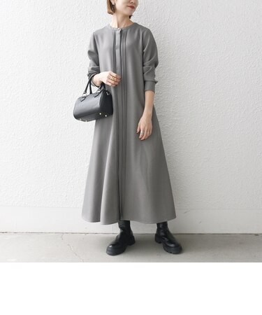 SHIPS any:〈洗濯機可能〉シャーク ピンタック Aライン ワンピース 