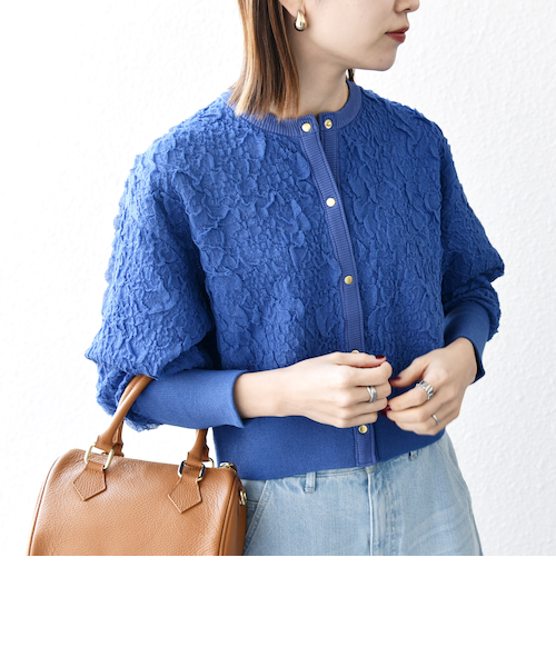 SHIPS any:〈手洗い可能〉ジャカード バンピー コンパクト カーディガン SHIPS｜【WEB限定】SHIPS any:<手洗い可能>ジャカード バンピー