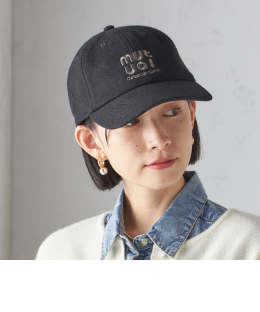 ロゴ 刺繍 キャップ（ブラック）