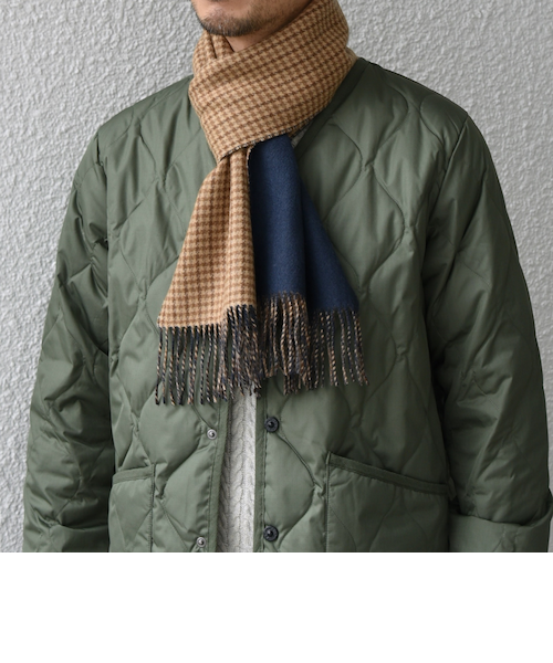 SHIPS any: カシミヤ ダブルフェイス チェック マフラー 24FW