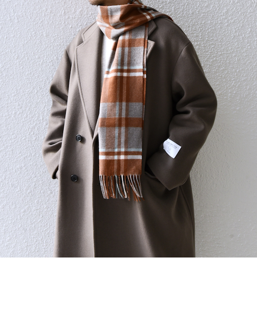SHIPS any: サープラスヤーン ウール カシミヤ チェック マフラー◇