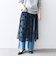 bon_meur: フラワー ビーズ ラップスカート × ストレート パンツ セット