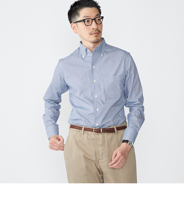 SHIPS: イージーアイロン ギンガムチェック イタリアンボタンダウンカラー シャツ