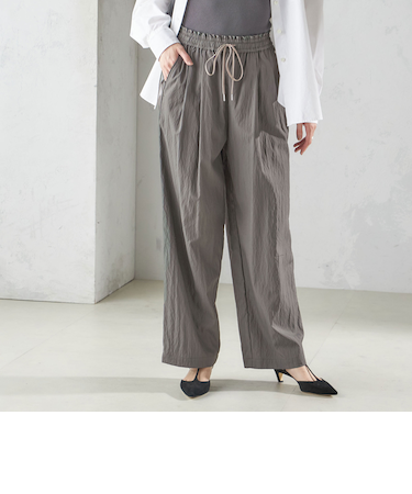 〈手洗い可能〉ナイロン混 ドロスト パンツ