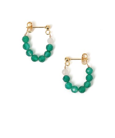 CONSOLER: カラー ストーン ミックス フープ ピアス 2