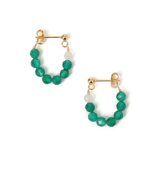 CONSOLER: カラー ストーン ミックス フープ ピアス 2