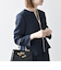 SHIPS any:〈洗濯機可能〉ダブルクロス  ペプラム ノーカラー ジャケット［NAVY BLUE］