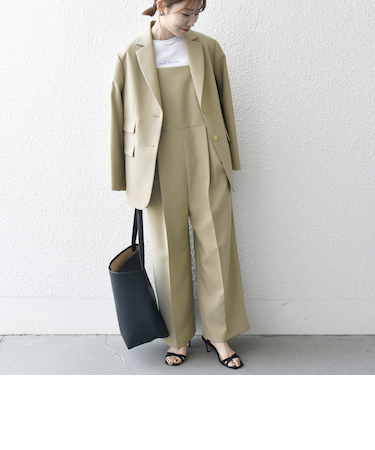 SHIPS any:〈洗濯機可能〉オックス セミワイド サロペット［NAVY BLUE］