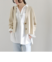 quaranciel:〈手洗い可能〉コンパクト ワイド テーラード ニット ジャケット