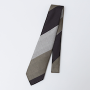 SHIPS: シルク ヘリンボーン ワイド ストライプ ネクタイ