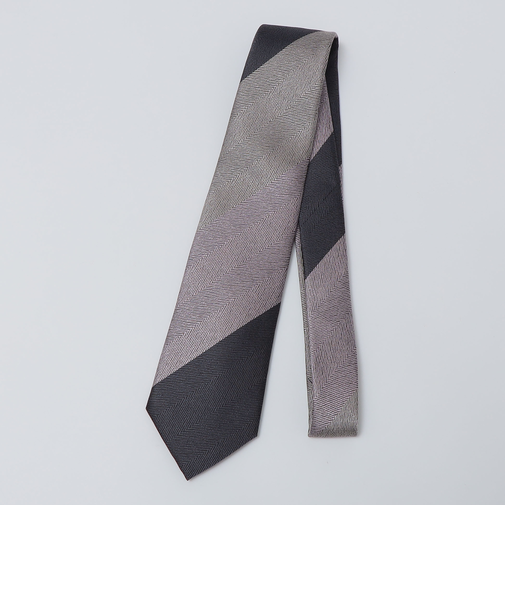 SHIPS: シルク ヘリンボーン ワイド ストライプ ネクタイ