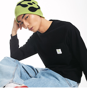 City Ambient Products: スクエアロゴ ポケット ロングスリーブ Tシャツ