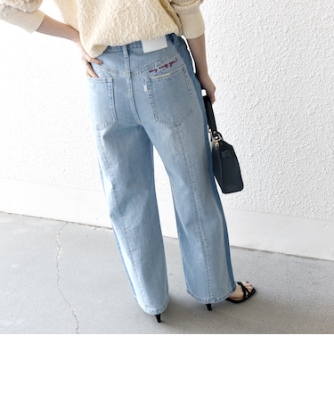 SHIPS any:〈洗濯機可能〉サイドライン ストレート ワイド デニム パンツ［SHIPS any DENIM］