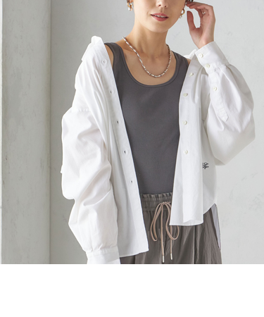 オーガニック コットン 2WAY リブ タンクトップ